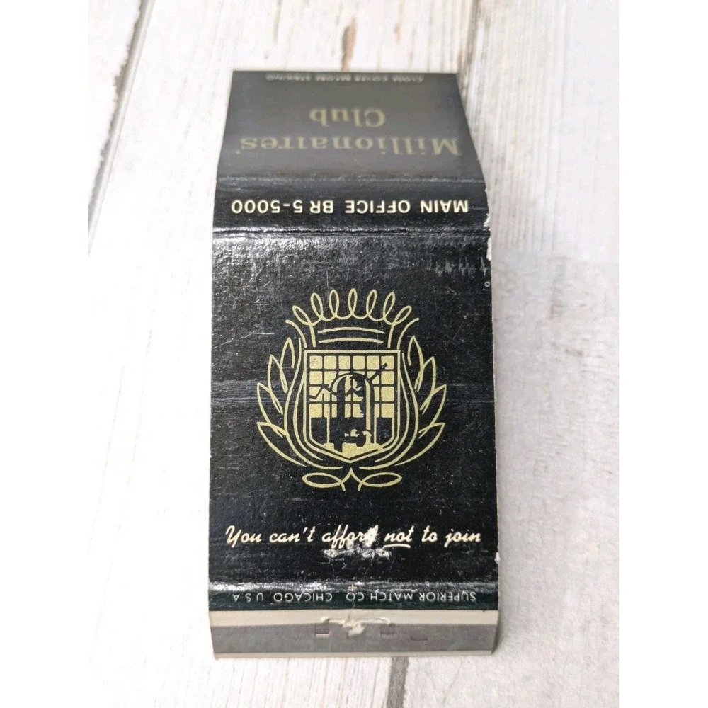 Vintage‎ Matchbook Cover Millionaire's Club Chicago You Can't Afford Not To Join